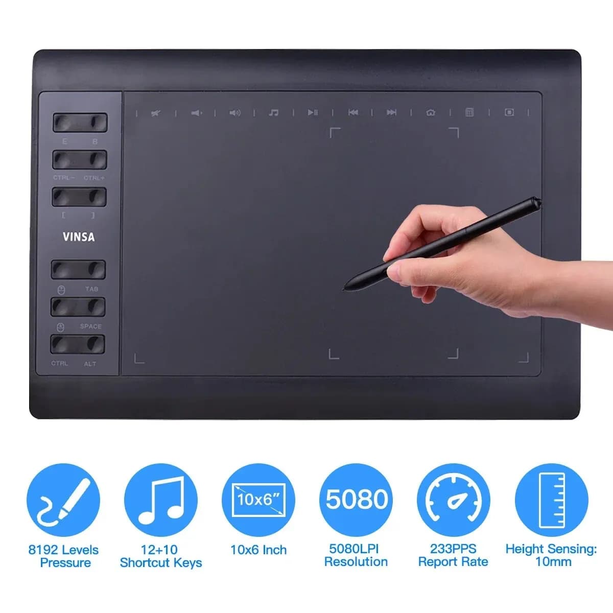 Modern graphic tablet with high sensitivity and stylish design