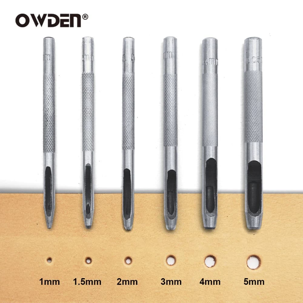 Punches of different sizes, perfectly suited for leather products