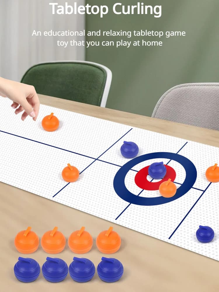Jeu de table de curling avec 8 disques de jeu