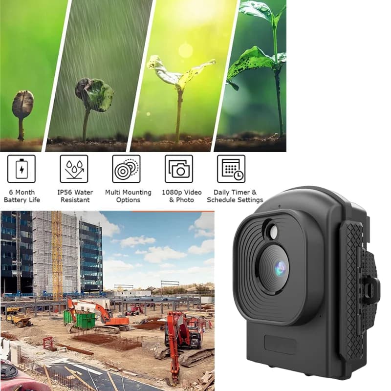 Waterproof camera trap for nature observation with display and mounting