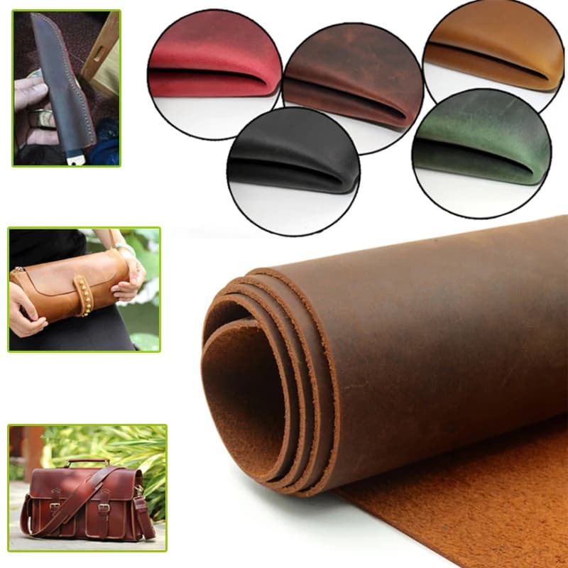 Elegant piece of leather with an oil finish, perfect for crafts