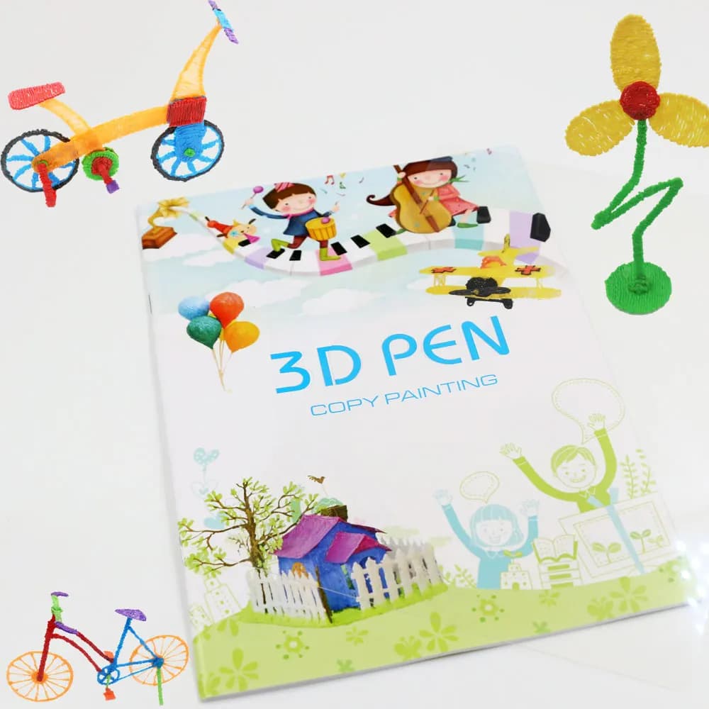 Colorful coloring template for 3D pen