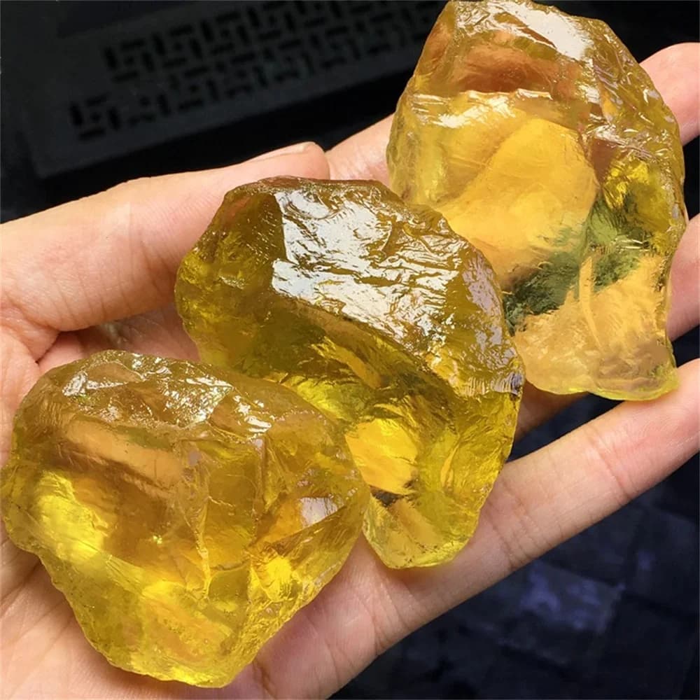 Natural yellow citrine stone in raw form