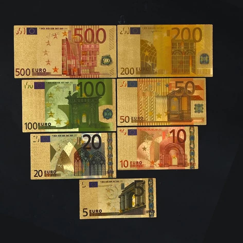 Elegante goldene Banknoten zur Schaffung eines einzigartigen Interieurs und Geschenken