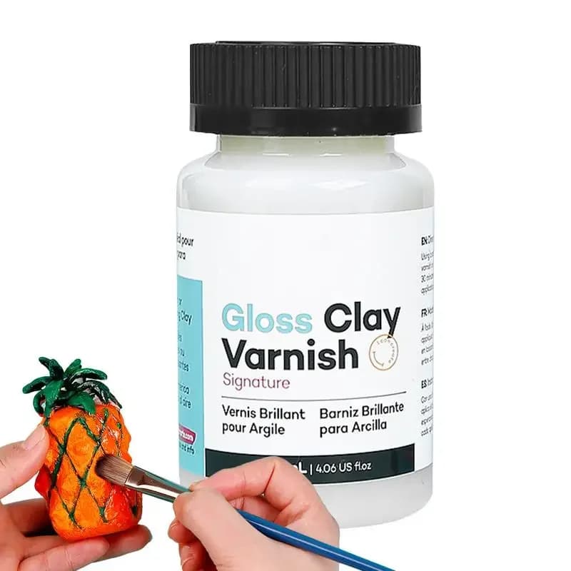 Different volumes of acrylic varnish for clay
